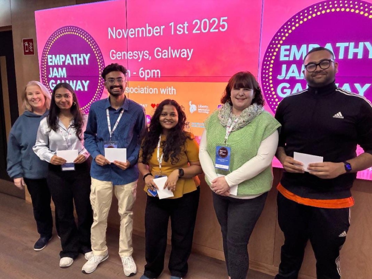 Murtuza with fellow winners at Empathy Jam Galway